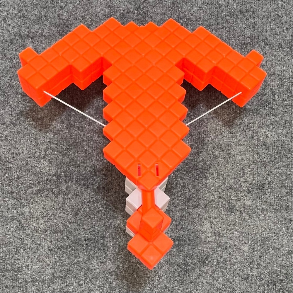 Nerf Minecraft Pillager Crossbow Kids OS Orange White Pixelated Dart Blaster